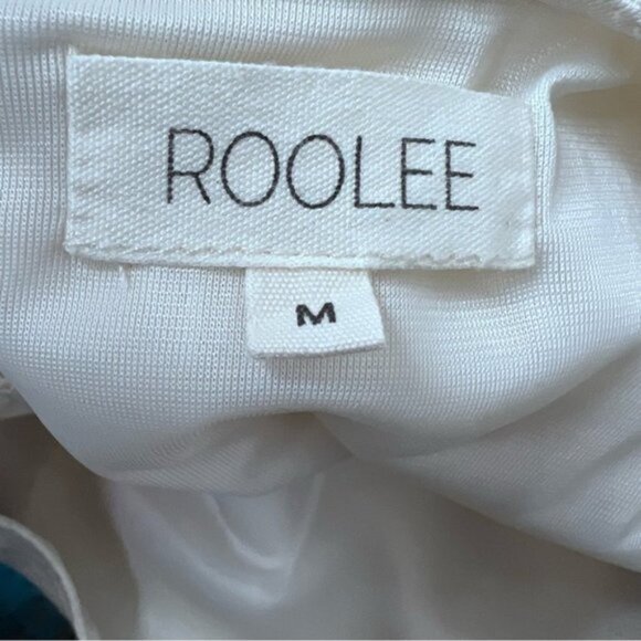 Roolee Linen Floral Embroidered Dress Size Medium Floral Boho Prairie Feminine - Picture 11 of 14